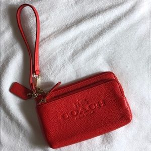 Red coach wristlet